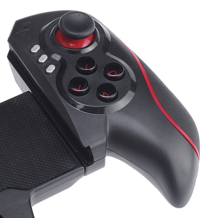 BTC-938 Wireless Bluetooth Telescopic Multifunctional Gamepad for Android / IOS / PC System(Black Red)