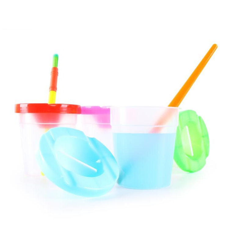 2 PCS Children Creative Painting Wash Pen Paint Cleaning Color Cup Hand-painted Anti-falling Tool Cup, Random Color Delivery