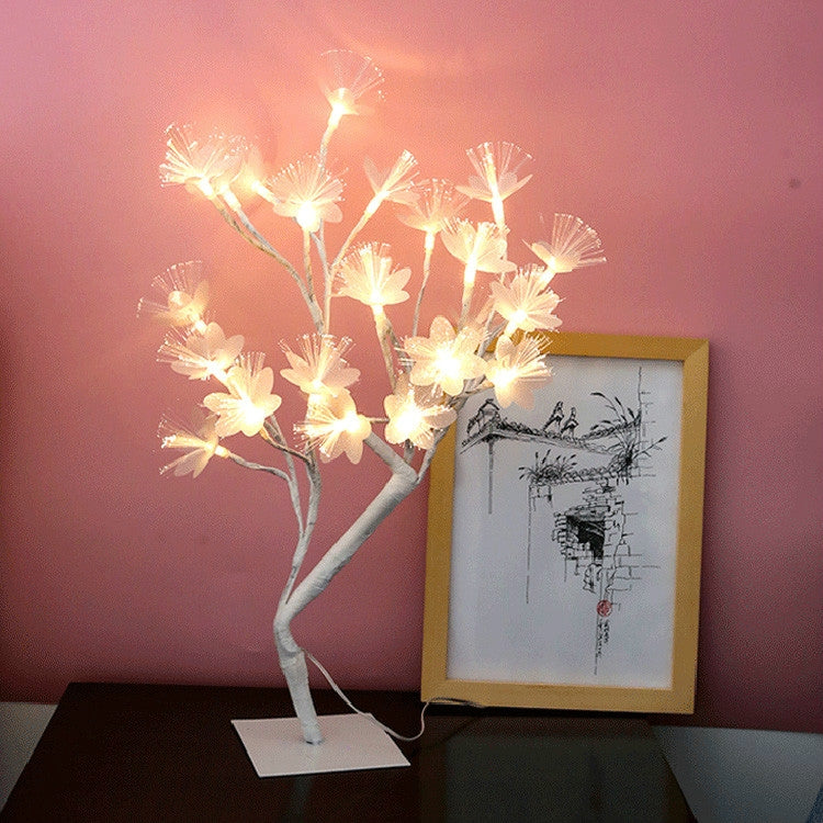 36 Lights Cherry Tree Lamp Table Lamp Room Layout Decoration Creative Bedside Night Light Gift, Style:Fiber Optic White Tree