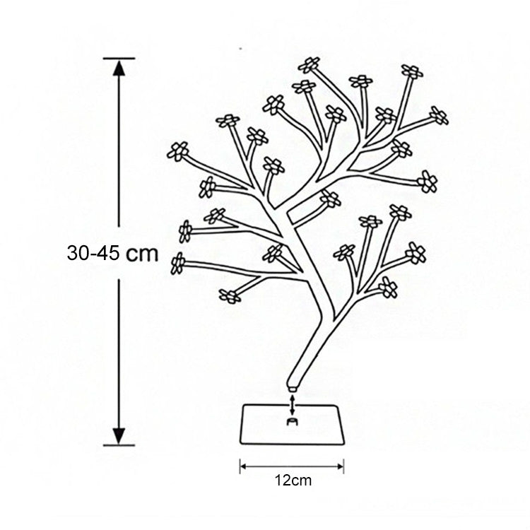 36 Lights Cherry Tree Lamp Table Lamp Room Layout Decoration Creative Bedside Night Light Gift, Style:Fiber Optic White Tree
