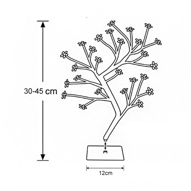 24 Lights Cherry Tree Lamp Table Lamp Room Layout Decoration Creative Bedside Night Light Gift, Style:Rose White Tree