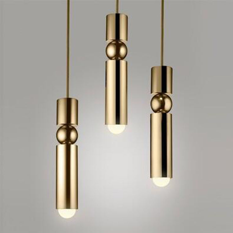 Bar Counter Modern Restaurant Bedroom Bedside Creative Personality Simple Small Chandelier, Color:Three-head Combination Brass