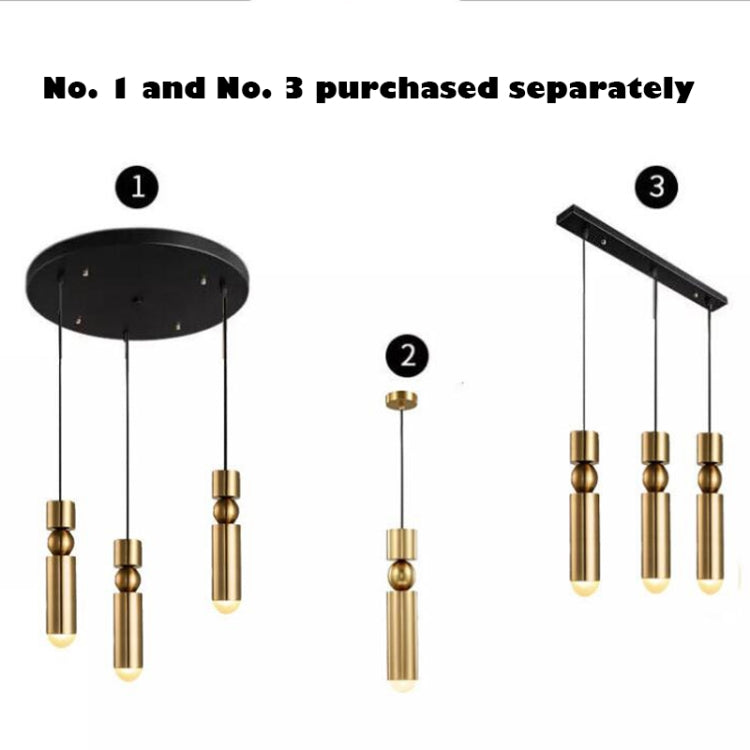 Bar Counter Modern Restaurant Bedroom Bedside Creative Personality Simple Small Chandelier, Color:Three-head Combination Brass