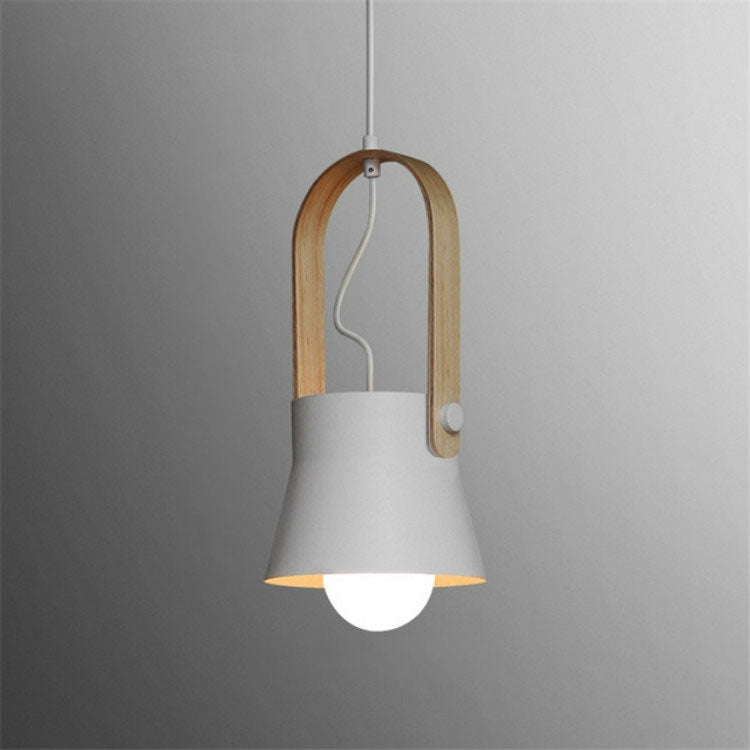 Wood Grain Creative Simple Personality Restaurant Chandelier Single Head Study Bedroom Macaron Bar Small Lamp without Light Source, Size:S