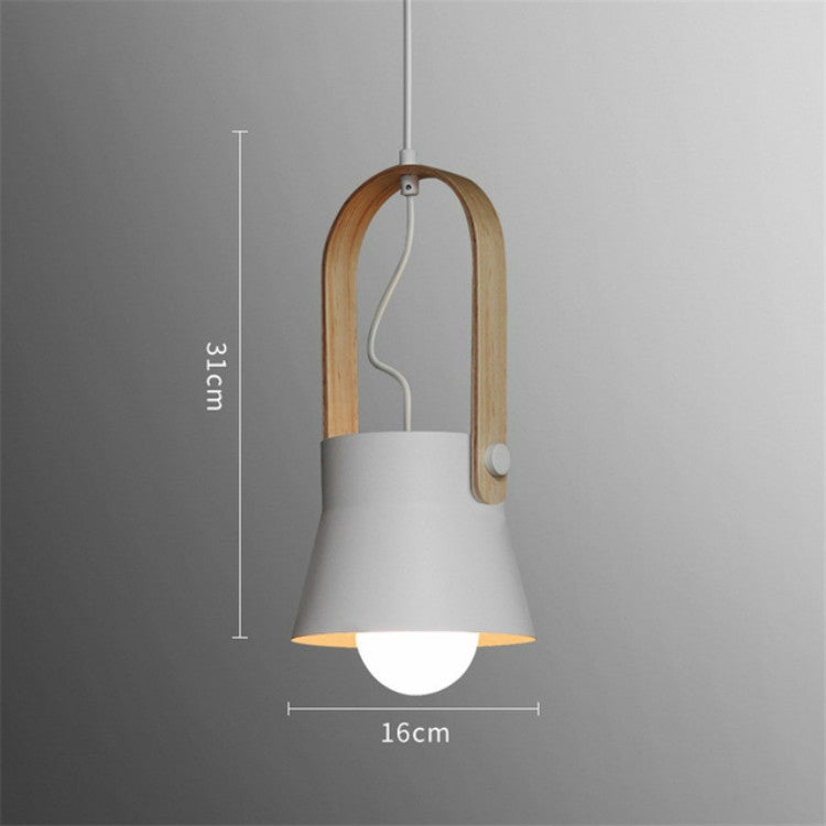 Wood Grain Creative Simple Personality Restaurant Chandelier Single Head Study Bedroom Macaron Bar Small Lamp without Light Source, Size:S