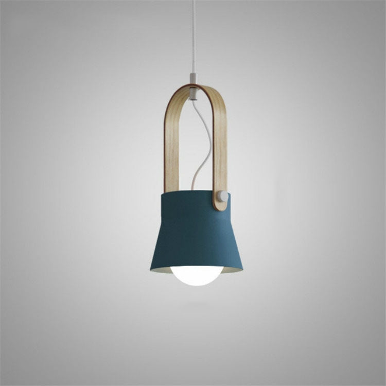 Wood Grain Creative Simple Personality Restaurant Chandelier Single Head Study Bedroom Macaron Bar Small Lamp without Light Source, Size:S