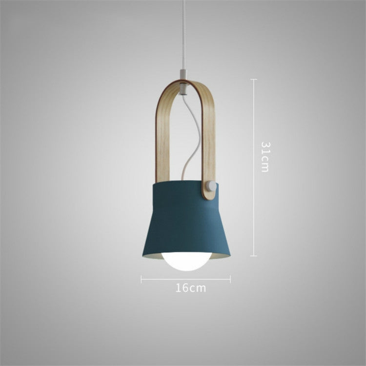 Wood Grain Creative Simple Personality Restaurant Chandelier Single Head Study Bedroom Macaron Bar Small Lamp without Light Source, Size:S