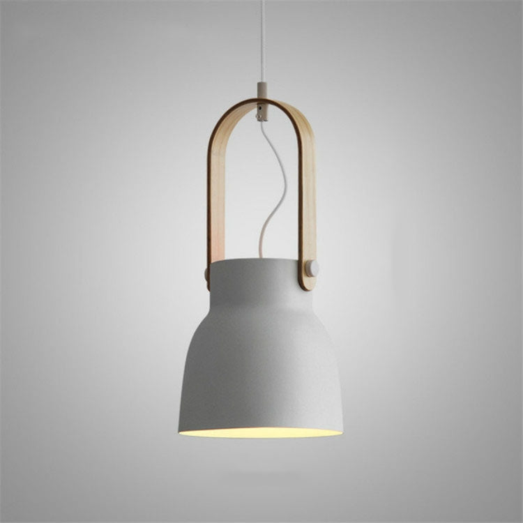 Wood Grain Creative Simple Personality Restaurant Chandelier Single Head Study Bedroom Macaron Bar Small Lamp without Light Source, Size:M