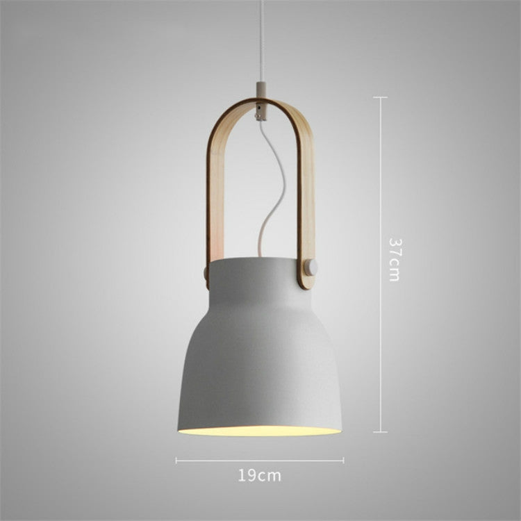 Wood Grain Creative Simple Personality Restaurant Chandelier Single Head Study Bedroom Macaron Bar Small Lamp without Light Source, Size:M