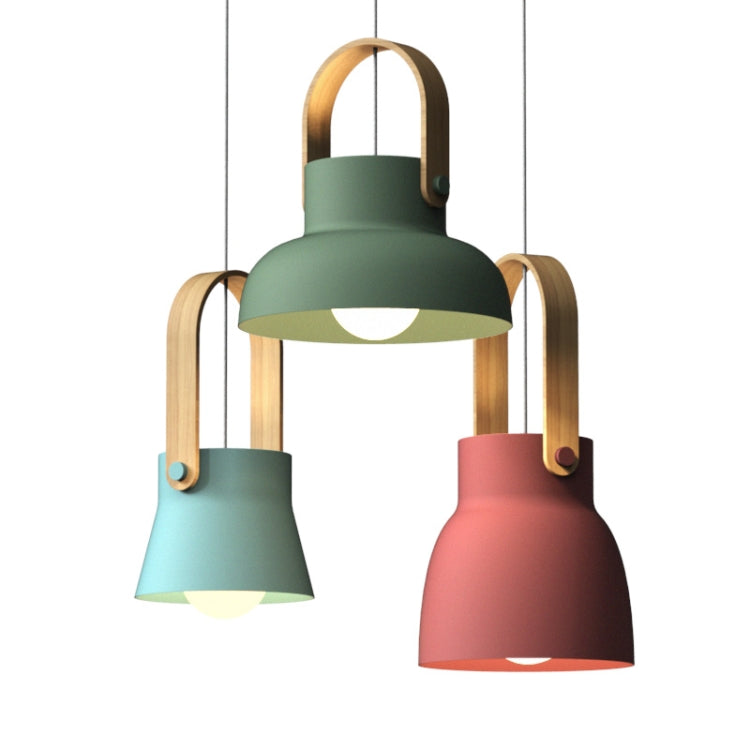 Wood Grain Creative Simple Personality Restaurant Chandelier Single Head Study Bedroom Macaron Bar Small Lamp without Light Source, Size:M
