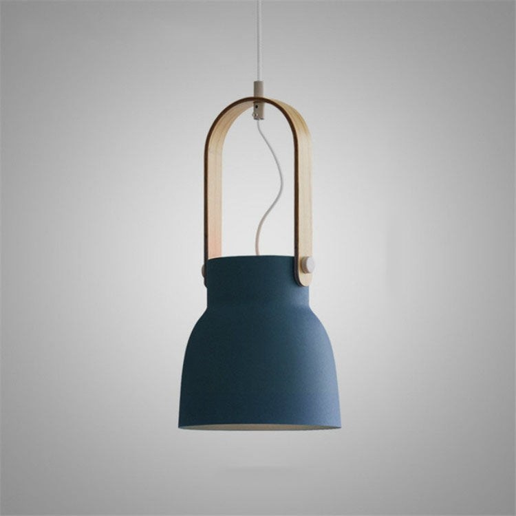 Wood Grain Creative Simple Personality Restaurant Chandelier Single Head Study Bedroom Macaron Bar Small Lamp without Light Source, Size:M
