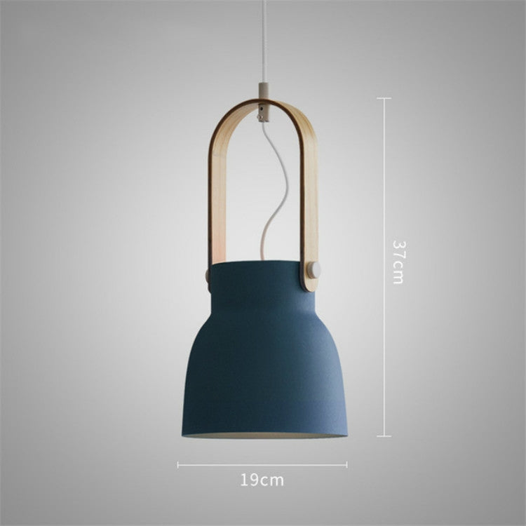 Wood Grain Creative Simple Personality Restaurant Chandelier Single Head Study Bedroom Macaron Bar Small Lamp without Light Source, Size:M