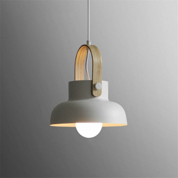 Wood Grain Creative Simple Personality Restaurant Chandelier Single Head Study Bedroom Macaron Bar Small Lamp without Light Source, Size:L