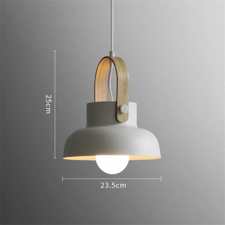 Wood Grain Creative Simple Personality Restaurant Chandelier Single Head Study Bedroom Macaron Bar Small Lamp without Light Source, Size:L