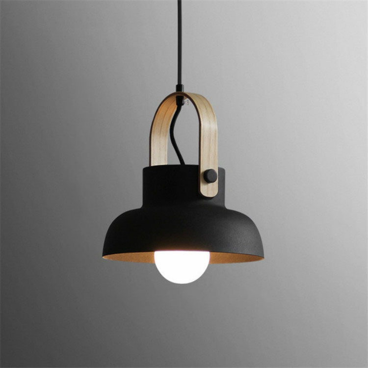 Wood Grain Creative Simple Personality Restaurant Chandelier Single Head Study Bedroom Macaron Bar Small Lamp without Light Source, Size:L