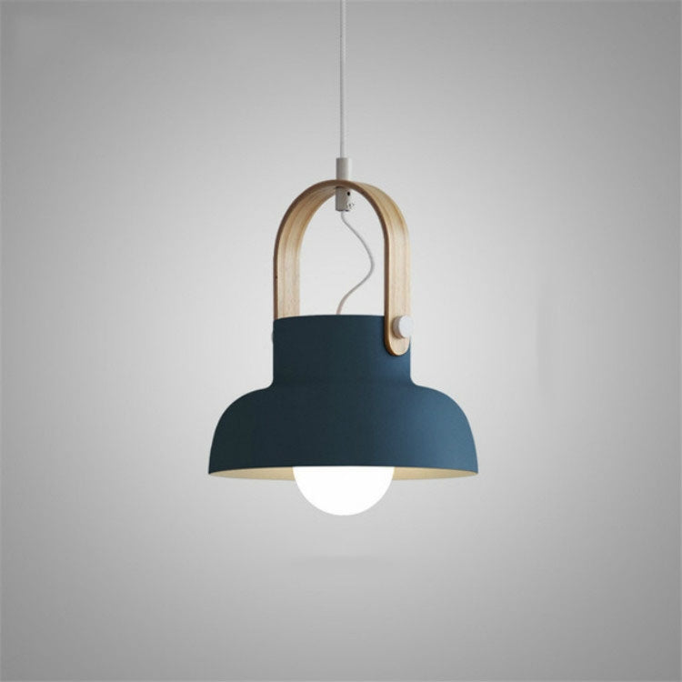Wood Grain Creative Simple Personality Restaurant Chandelier Single Head Study Bedroom Macaron Bar Small Lamp without Light Source, Size:L
