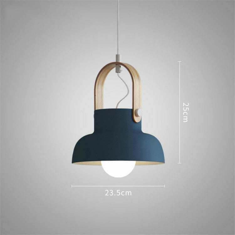 Wood Grain Creative Simple Personality Restaurant Chandelier Single Head Study Bedroom Macaron Bar Small Lamp without Light Source, Size:L