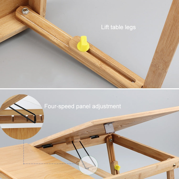 Nanzhu Folding Computer Table Bed Card Slot Laptop Table Simple Lazy Lift Computer Desk, Size:Large 72cm(No drawers and no fans)