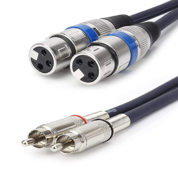 2RCA Male 2XLR Caron Female Speaker Audio Balance Cable, Length:1.5m