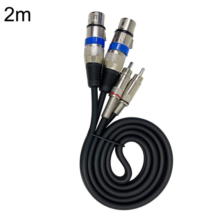 2RCA Male 2XLR Caron Female Speaker Audio Balance Cable, Length:2m