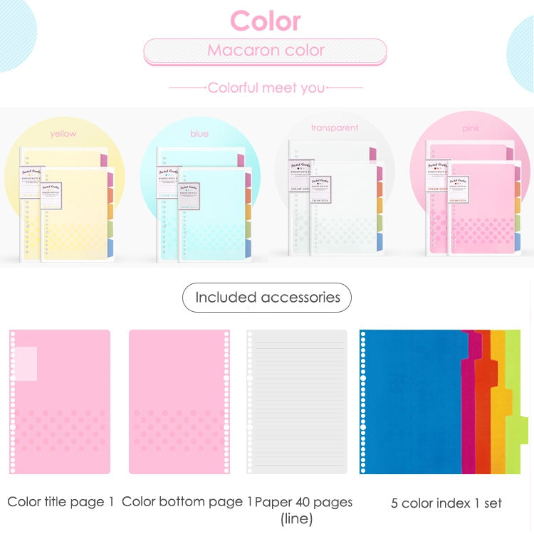 Loose-leaf Notebook Rainbow Cookie Daily Plan Personal Diary Notebook, Size:A4