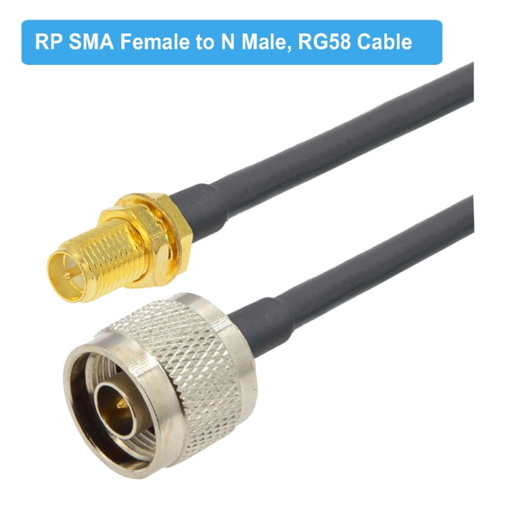 RP-SMA Female To N Male RG58 Coaxial Adapter Cable, Cable Length:5m