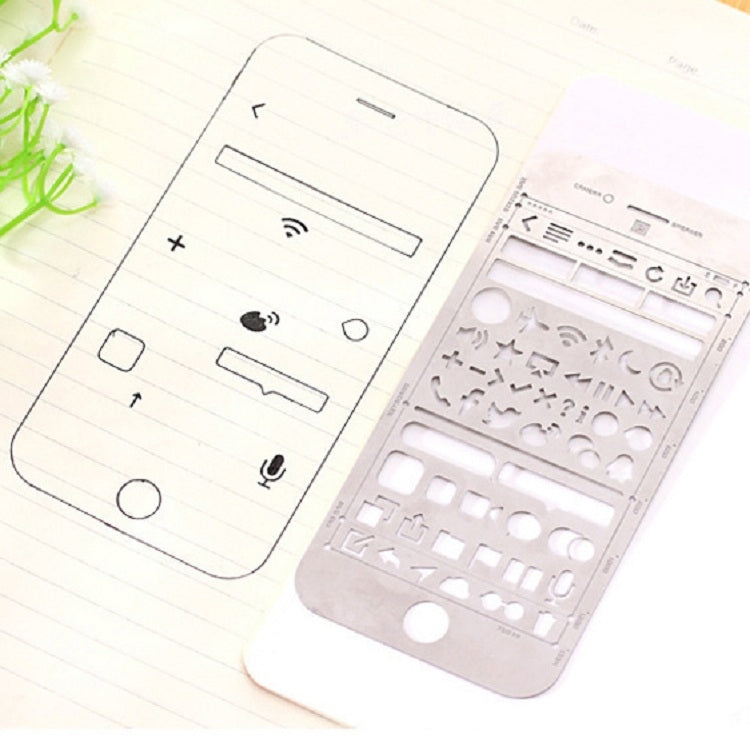 Multifunctional Stainless Steel Hollow Diary Template Ruler, Size:13.8Ã—6.8cm(Style 3)