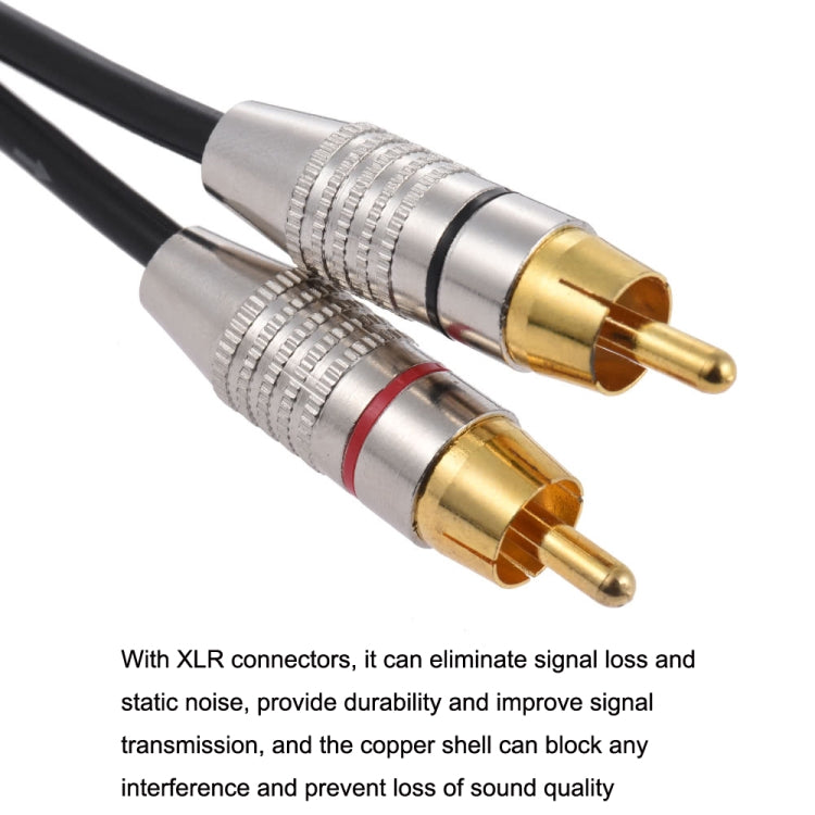 XLR Male To 2RCA Male Plug Stereo Audio Cable, Length:, Length:3m