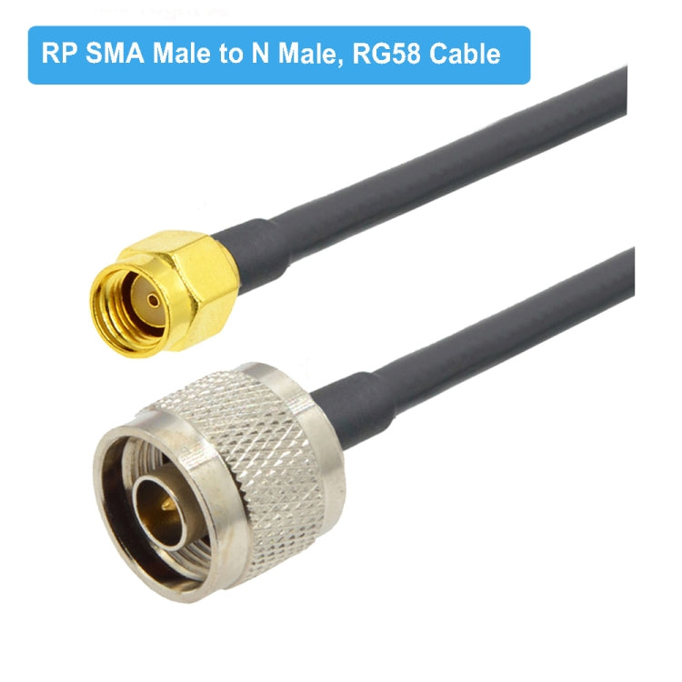 RP-SMA Male to N Male RG58 Coaxial Adapter Cable, Cable Length:5m
