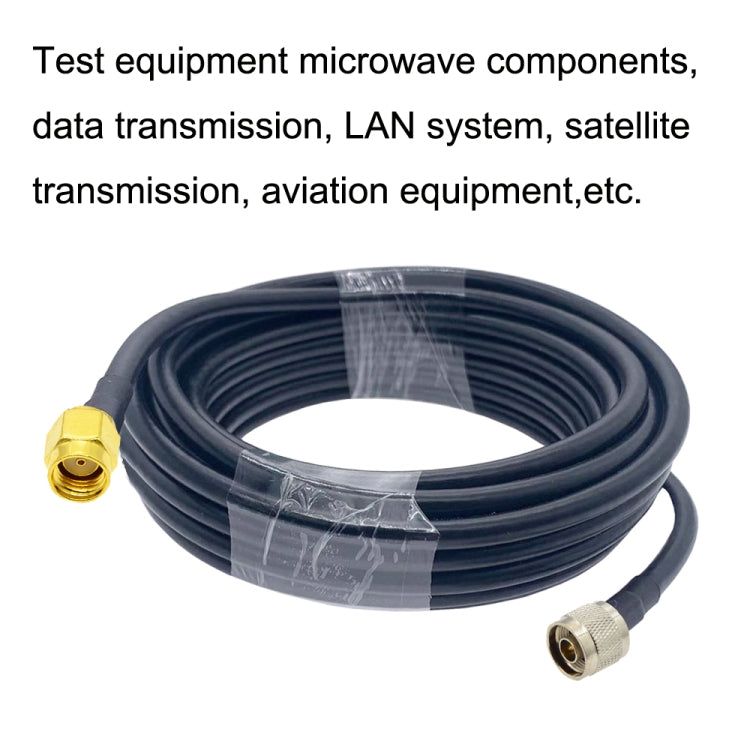 RP-SMA Male to N Male RG58 Coaxial Adapter Cable, Cable Length:10m