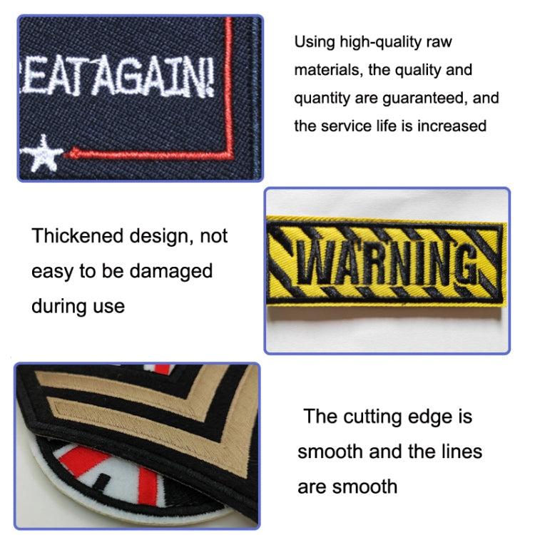 20 PCS / Set Hook and Loop Fastener Armband English Letter Embroidery Banner
