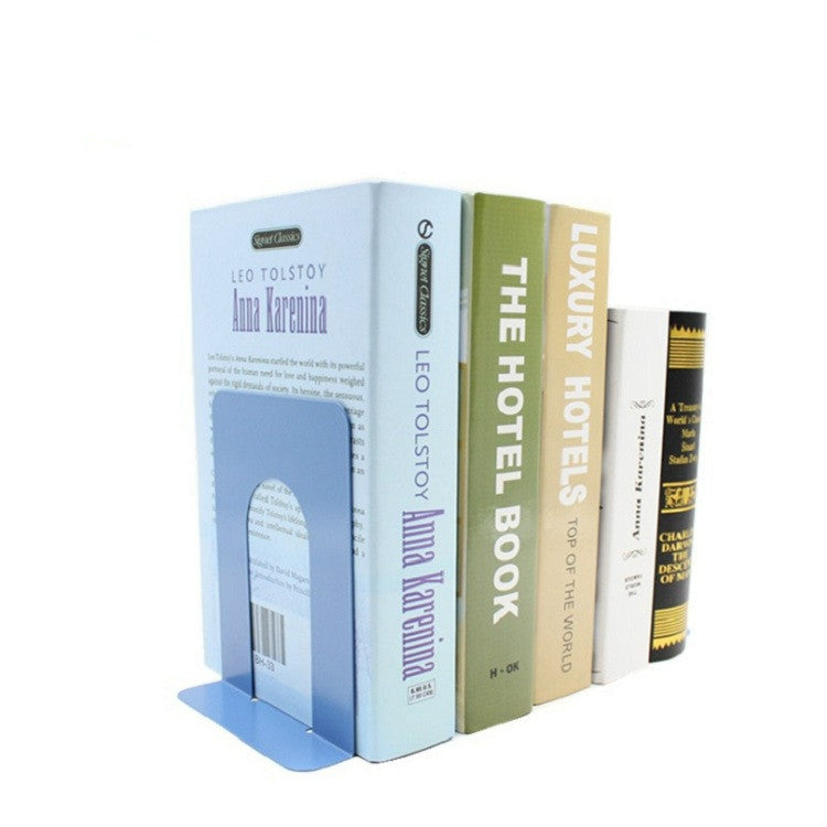 Foldable Portable Metal Office Stationery Book Block Bookshelf, Size:17Ã—13Ã—15.2cm(Sky Blue)
