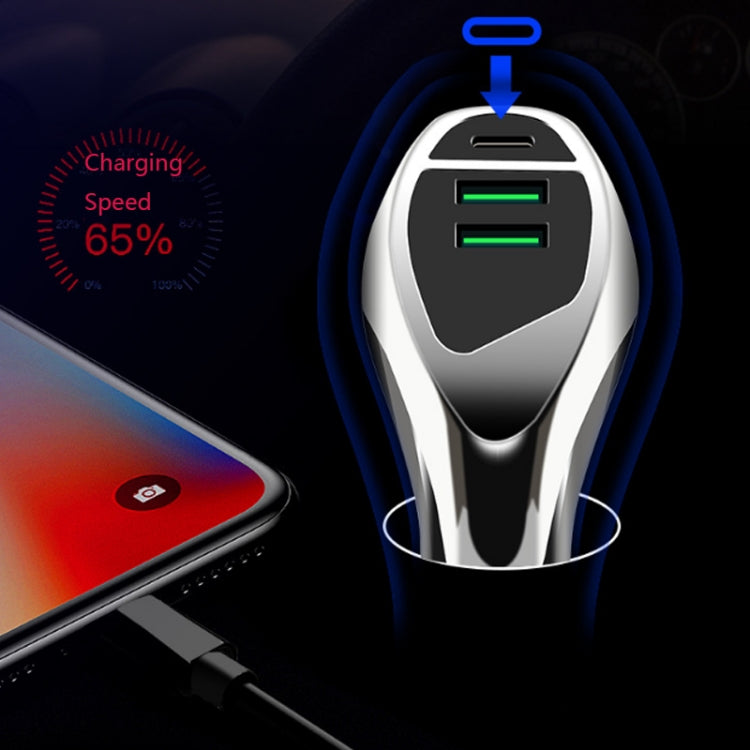 Dual-port USB3.1A 3.6A High Current Fast Charge QC3.0 PD18W Flash Charging Car Charger