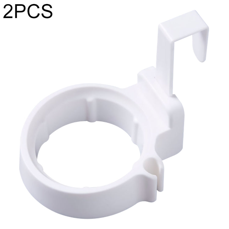 2 PCS Wall-mounted Hair Dryer Holder ABS Bathroom Shelf Storage(White)