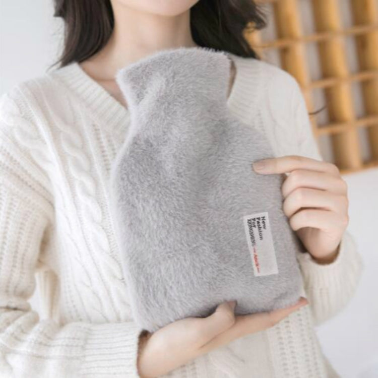 Simple Fashion Portable Water Injection Hot Water Bag Hand Warmer(Apricot)