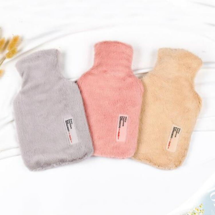 Simple Fashion Portable Water Injection Hot Water Bag Hand Warmer(Apricot)