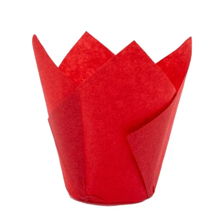 50 PCS / Set Tulip Shape Oil Heat Resistant Cake Paper Cup