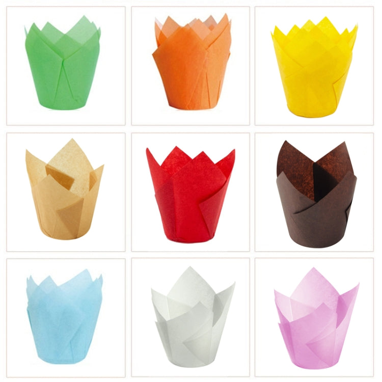 50 PCS / Set Tulip Shape Oil Heat Resistant Cake Paper Cup
