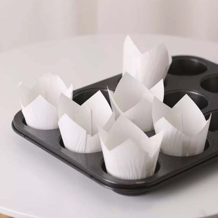50 PCS / Set Tulip Shape Oil Heat Resistant Cake Paper Cup