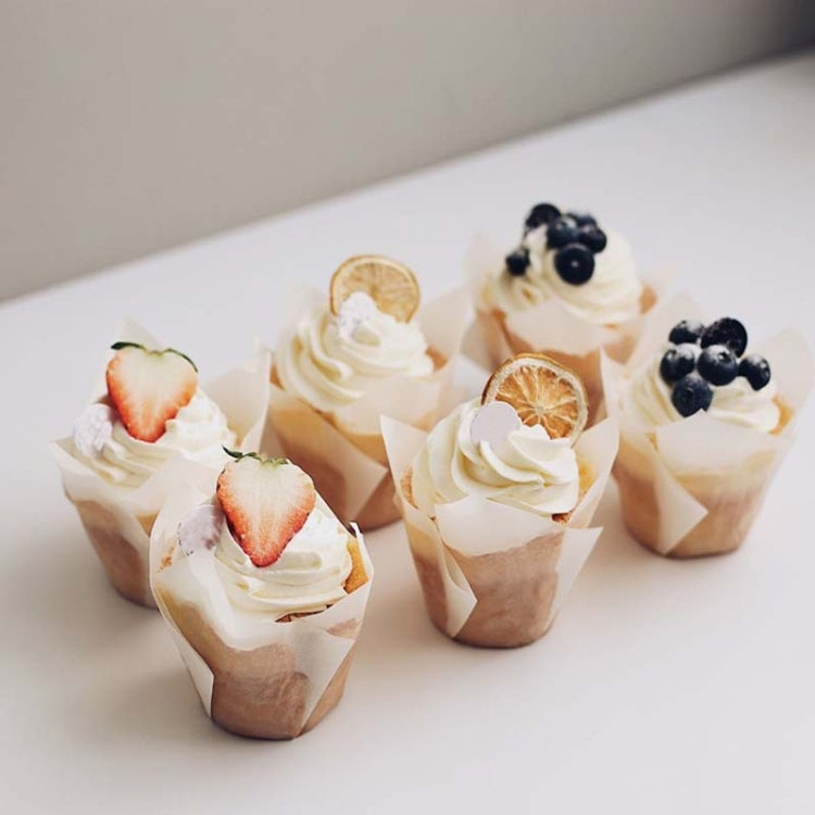 50 PCS / Set Tulip Shape Oil Heat Resistant Cake Paper Cup