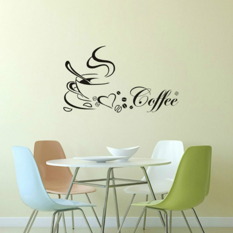 Love Coffee Cup Restaurant Wall Decoration Wall Stickers, Size:44X38cm