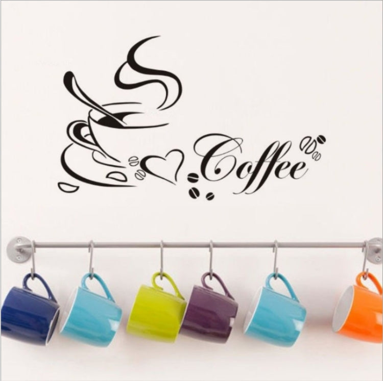 Love Coffee Cup Restaurant Wall Decoration Wall Stickers, Size:44X38cm