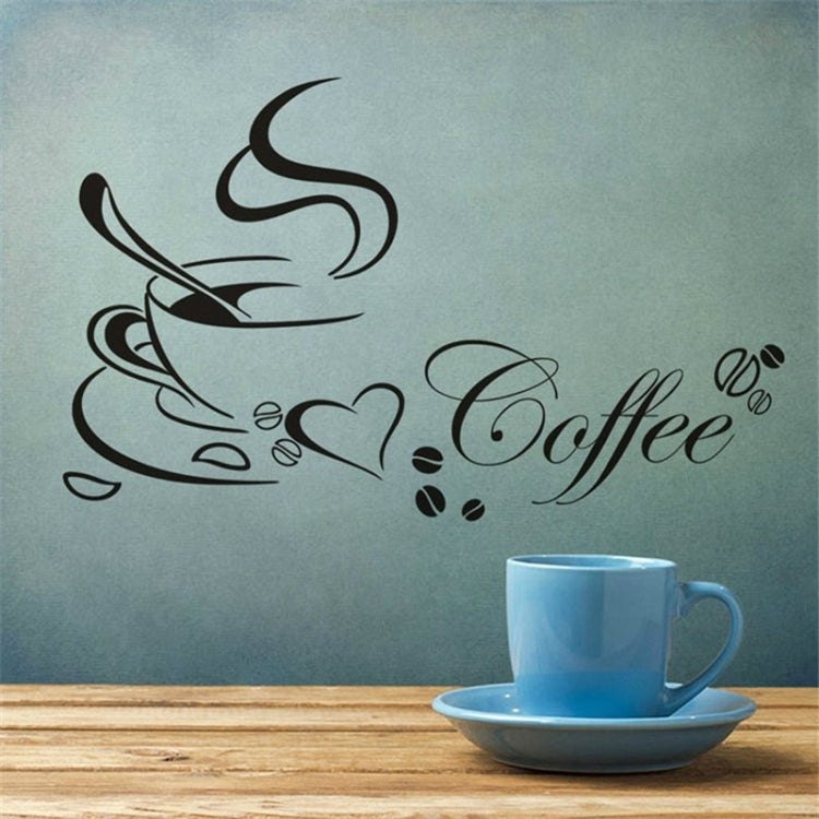 Love Coffee Cup Restaurant Wall Decoration Wall Stickers, Size:44X38cm