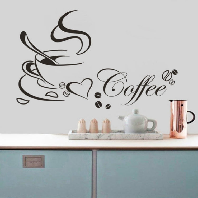 Love Coffee Cup Restaurant Wall Decoration Wall Stickers, Size:44X38cm