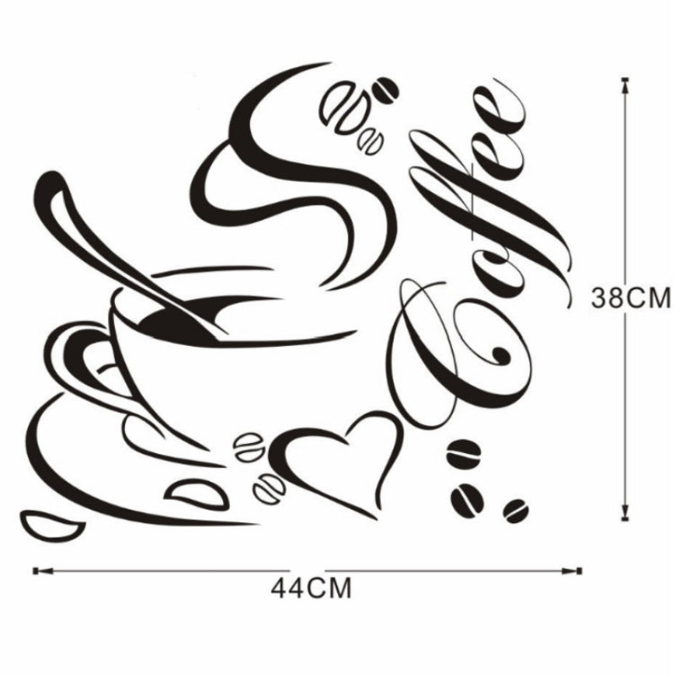 Love Coffee Cup Restaurant Wall Decoration Wall Stickers, Size:44X38cm