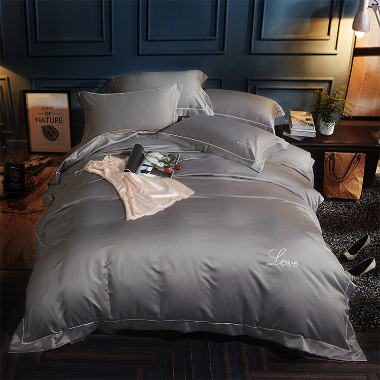 Silk Four-Piece Sheets Bed Sheet Double Nude Sleeping Quilt Cover Ice Silk Bedding 1.5M Bed