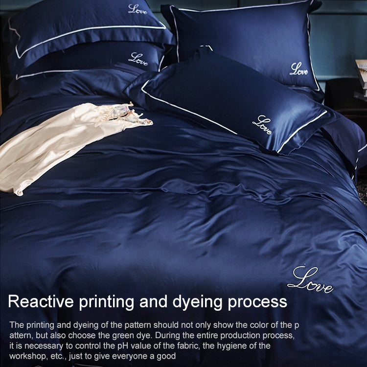 Silk Four-Piece Sheets Bed Sheet Double Nude Sleeping Quilt Cover Ice Silk Bedding 1.5M Bed