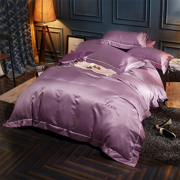 Silk Four-Piece Sheets Bed Sheet Double Nude Sleeping Quilt Cover Ice Silk Bedding 1.5M Bed