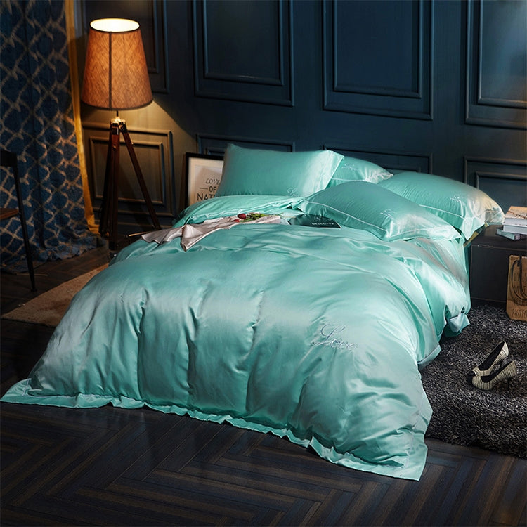 Silk Four-Piece Sheets Bed Sheet Double Nude Sleeping Quilt Cover Ice Silk Bedding 1.5M Bed