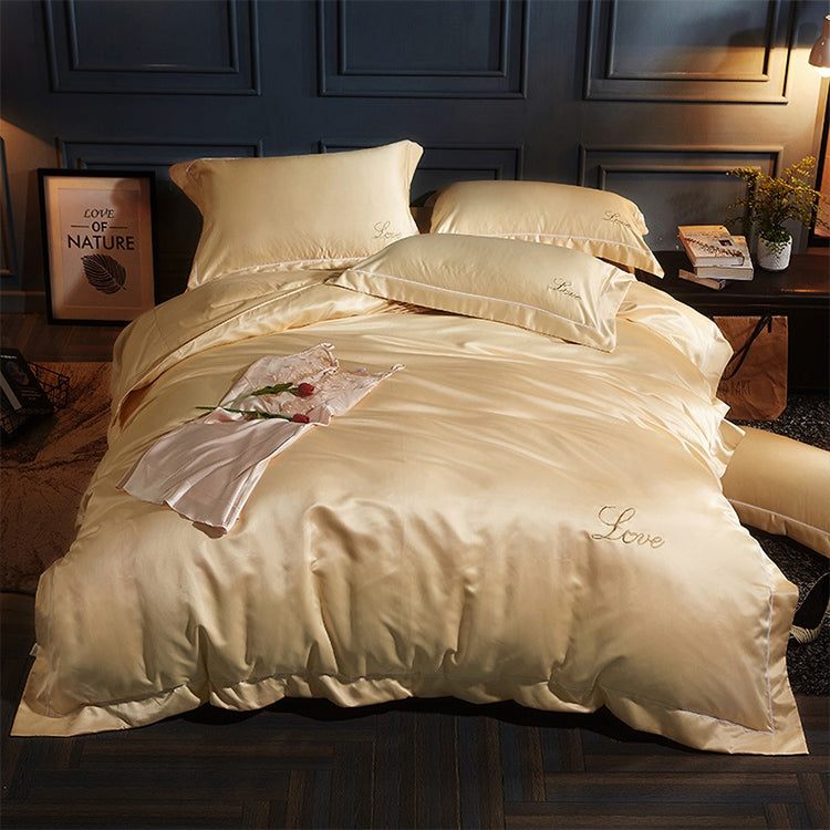 Silk Four-Piece Sheets Bed Sheet Double Nude Sleeping Quilt Cover Ice Silk Bedding 1.5M Bed